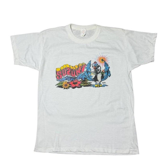 70s Suzuki Motorcycle Bandit Cowboy Pat Murley Surf Art Graphic T-shirt