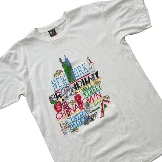 90s New York City Districts NYC Souvenir Broadway Art Graphic T-shirt