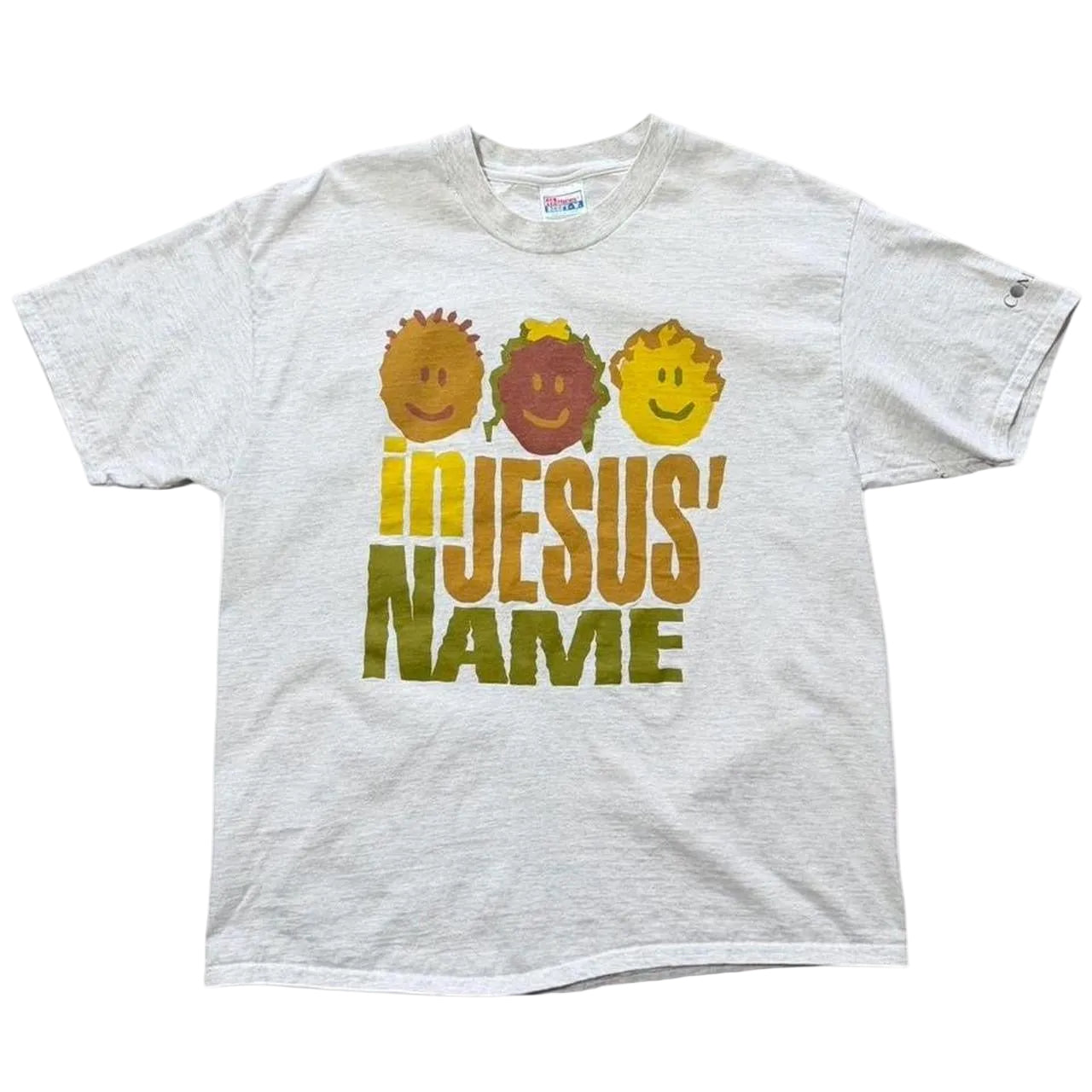 Vintage 90s Jesus Religious Christian Church Bible God Bold Graphic T-Shirt