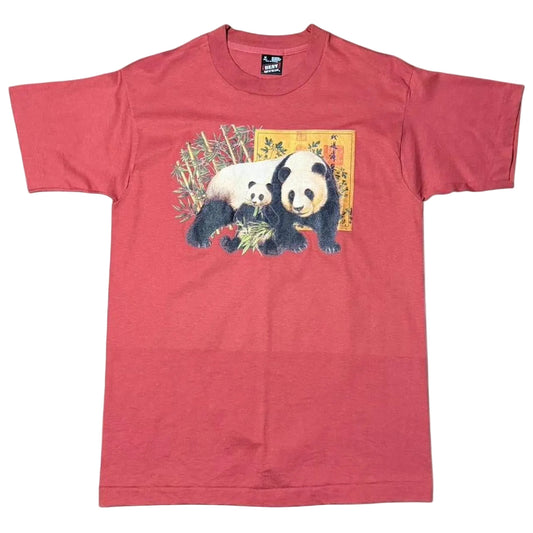 90s Cute Panda Bamboo Animal Nature Graphic Single Stitch T-Shirt