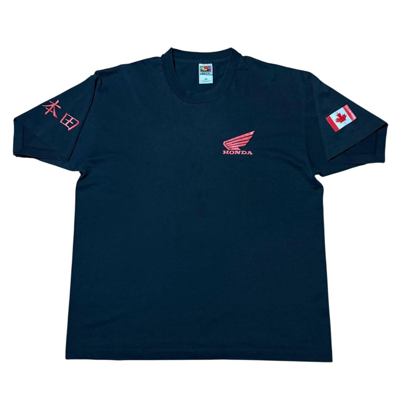 90s Honda Shadow Wing Canada Racing Auto Car Mechanic Kanji T-Shirt