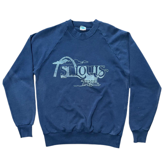 70s St Louis Faded Navy Crewneck
