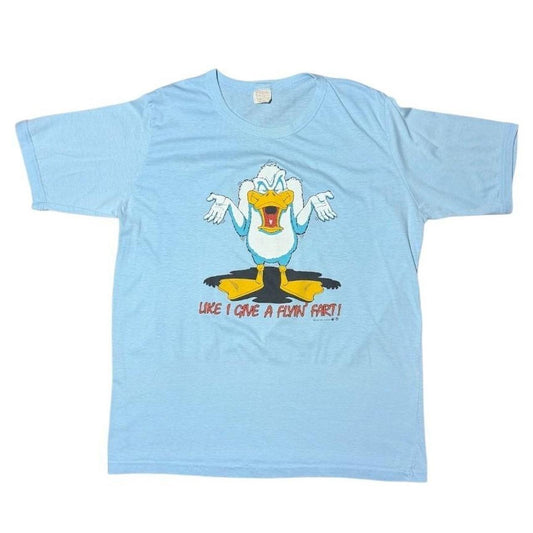 70s Flyin Fart Duck Sarcasm Joke Novelty Funny Graphic Ringer T-shirt