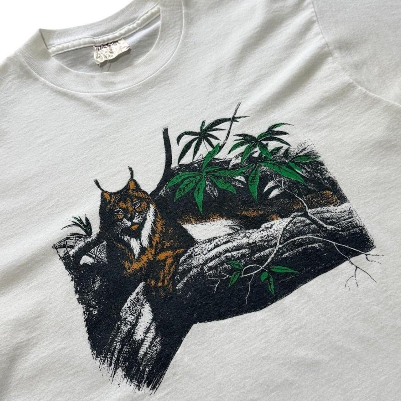 80s Lynx Bob Cat Wild Animal Savannah Jungle Art Nature Graphic T-shirt