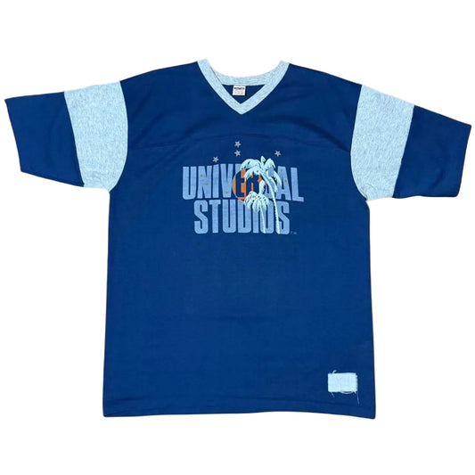 Vintage 80s Universal Studios Raglan V Neck Graphic Souvenir Ringer T-shirt
