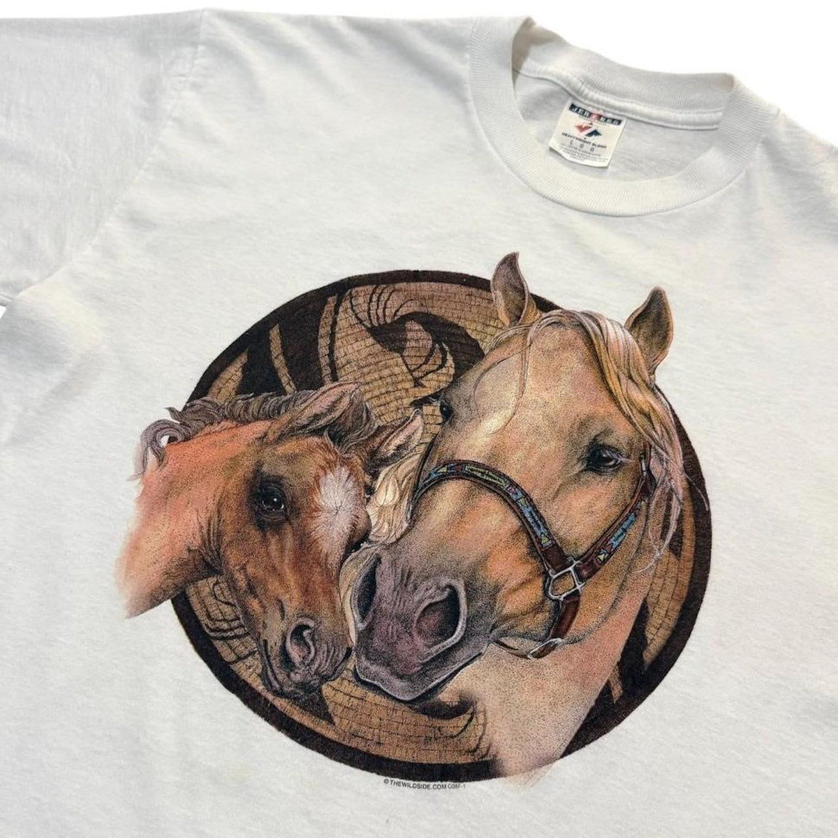 Y2K Horse and Foal Animal Equestrian Nature Western Graphic Art T-shirt