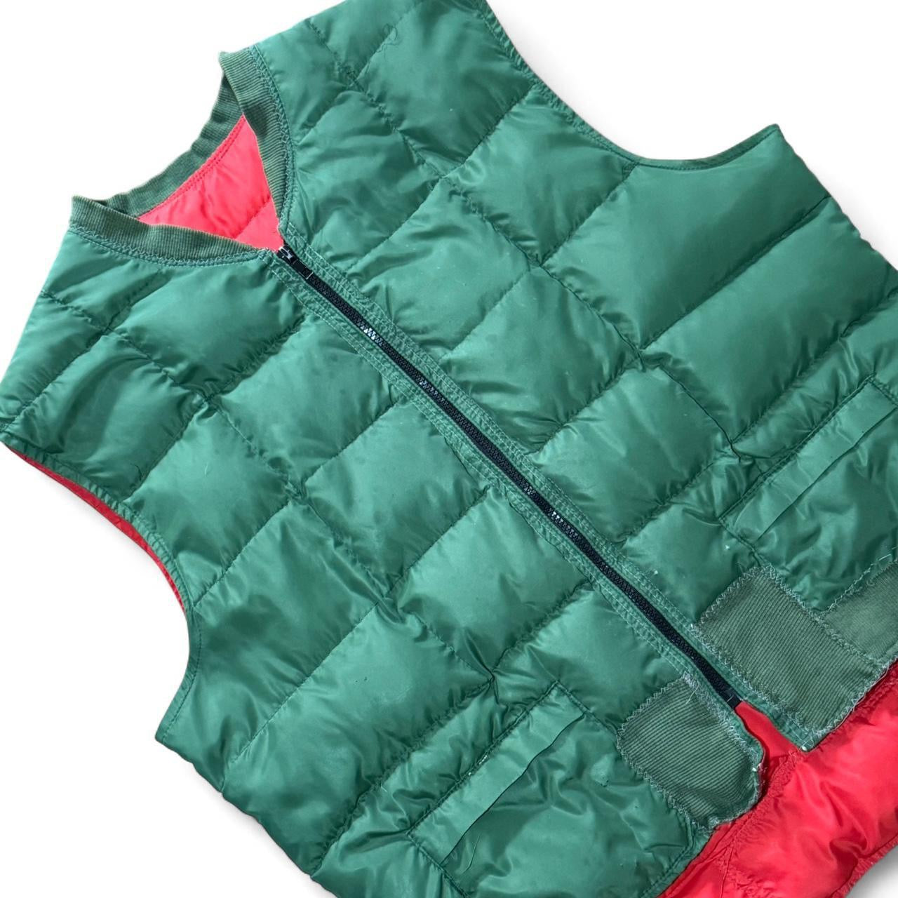 70s Reversible Red & Green Quilted Down Puffer Vest