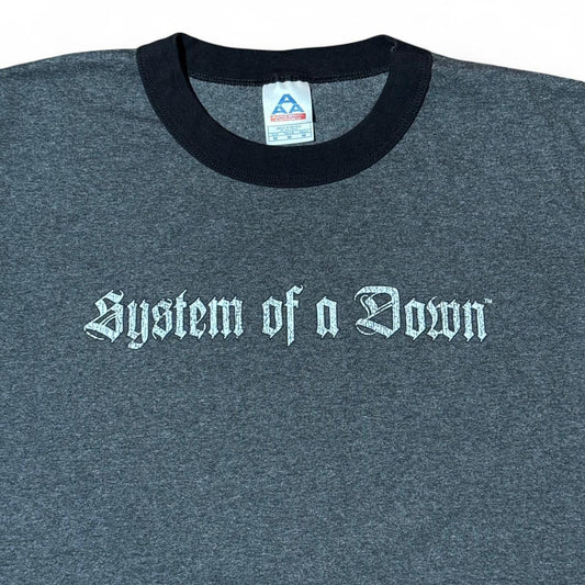Vintage Y2K System of a Down Metal Rock Band Merch Tour Ringer T-shirt