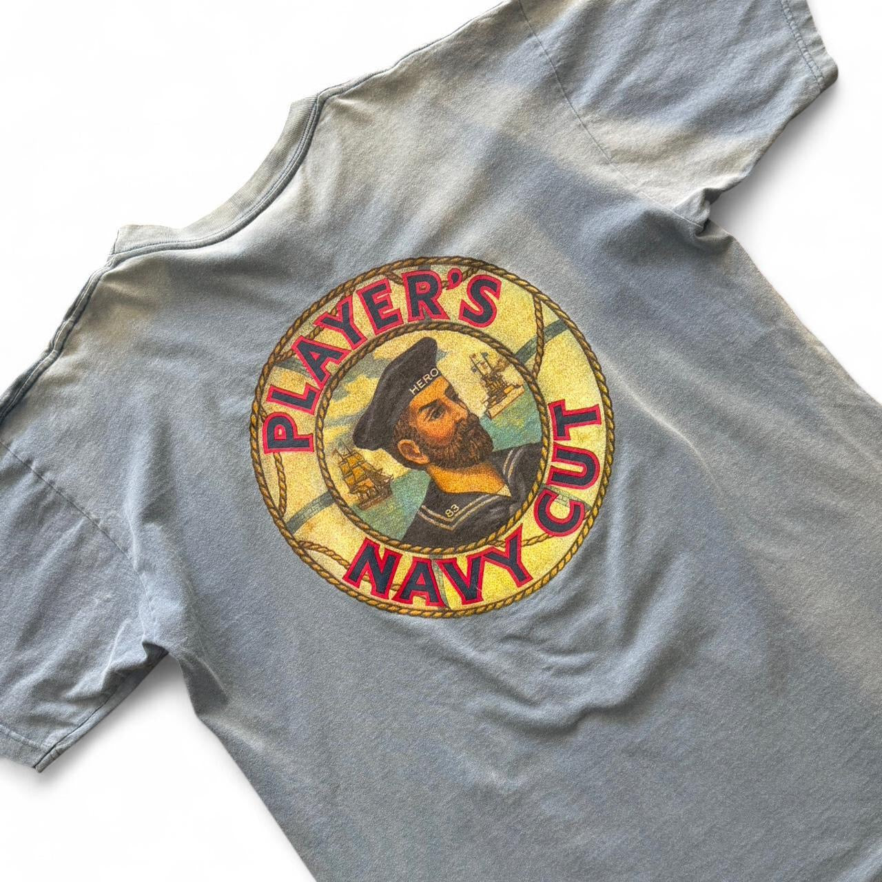 Vintage 90s Players Cigarettes Navy Cut Promo Graphic Sailor T-shirt