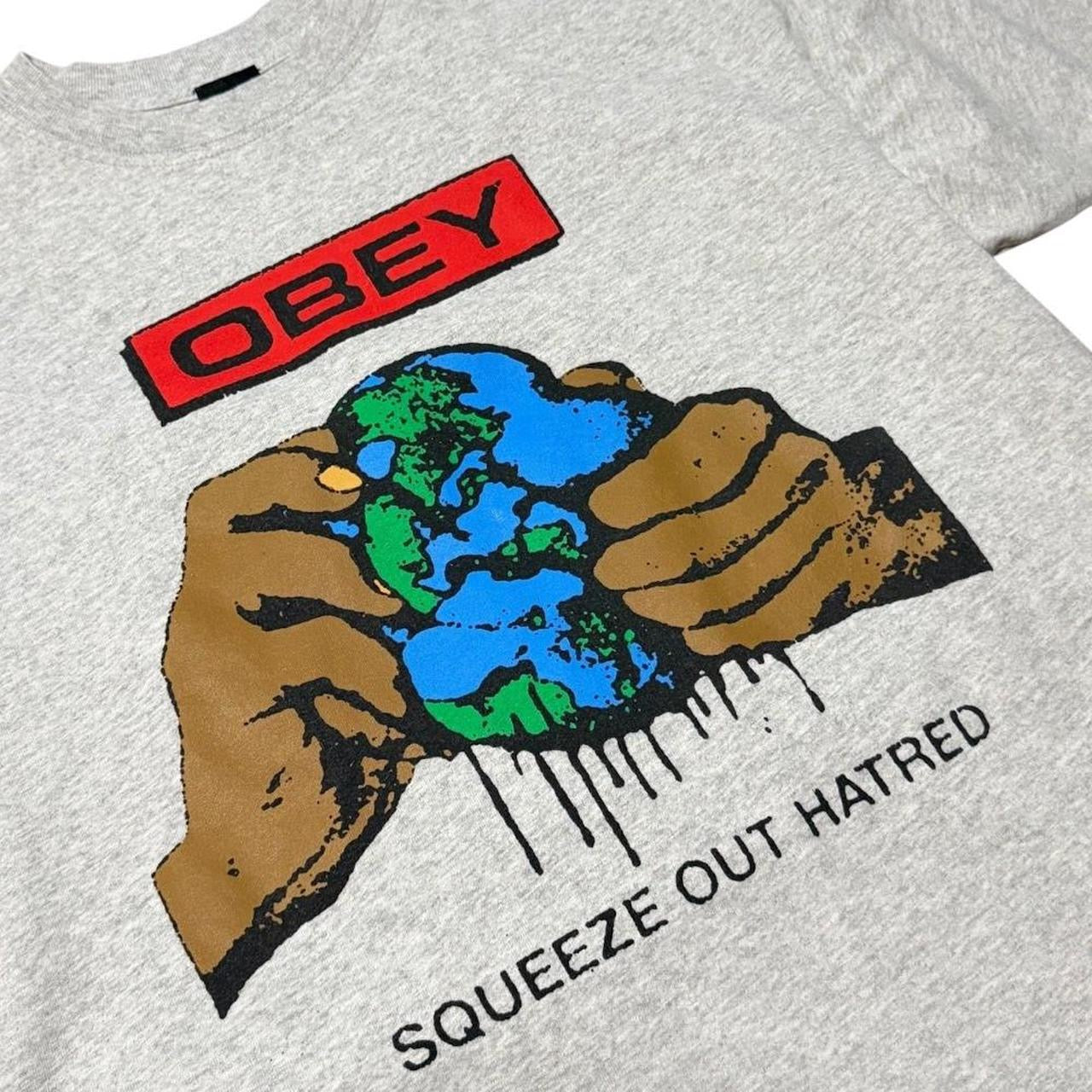 Obey Squeeze Out Hatred Earth Shepard Fairey Graphic Streetwear Skater T-Shirt