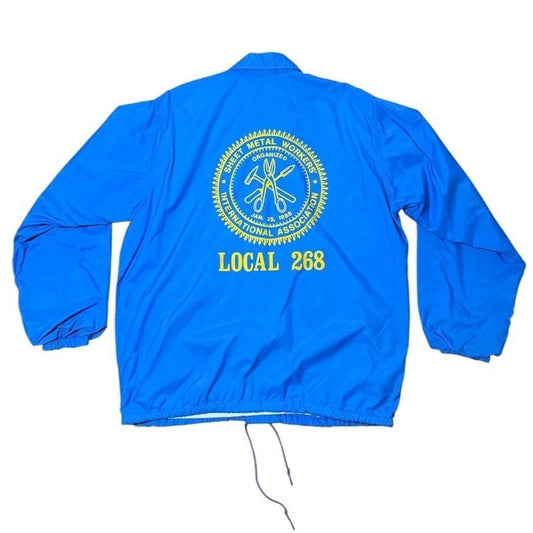 80s Sheet Metal Workers Local Union 268 Coaches Snap Button Nylon Jacket