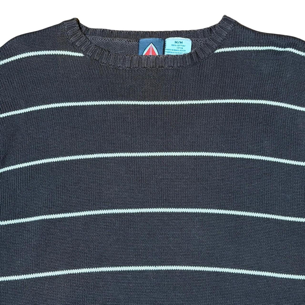 90s Y2K Firefly Brown Striped Knit Crewneck Pullover Sweater