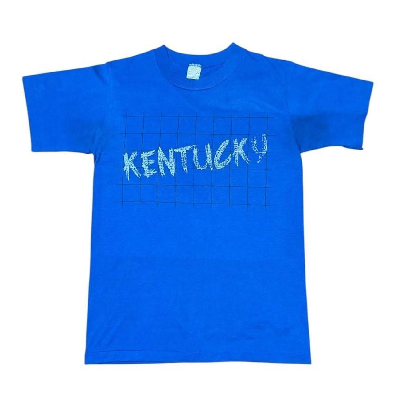 80s Kentucky American State USA Grid Graphic Souvenir Tourist T-shirt