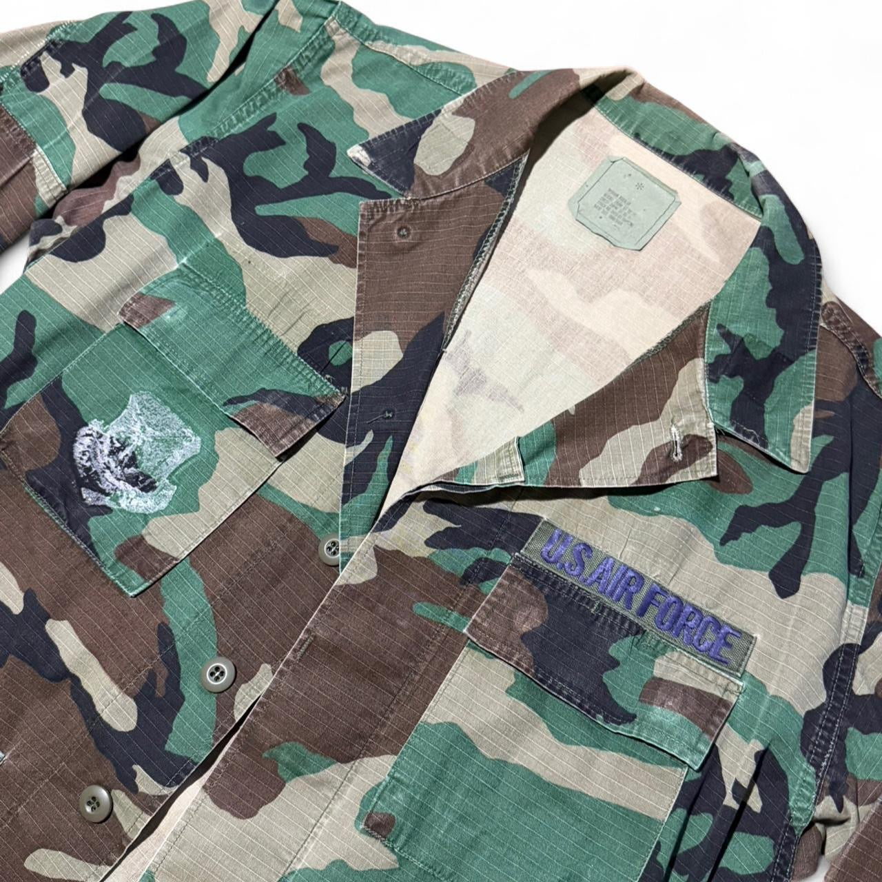 90s US Air Force Military Camouflage Button-Up Army Coat