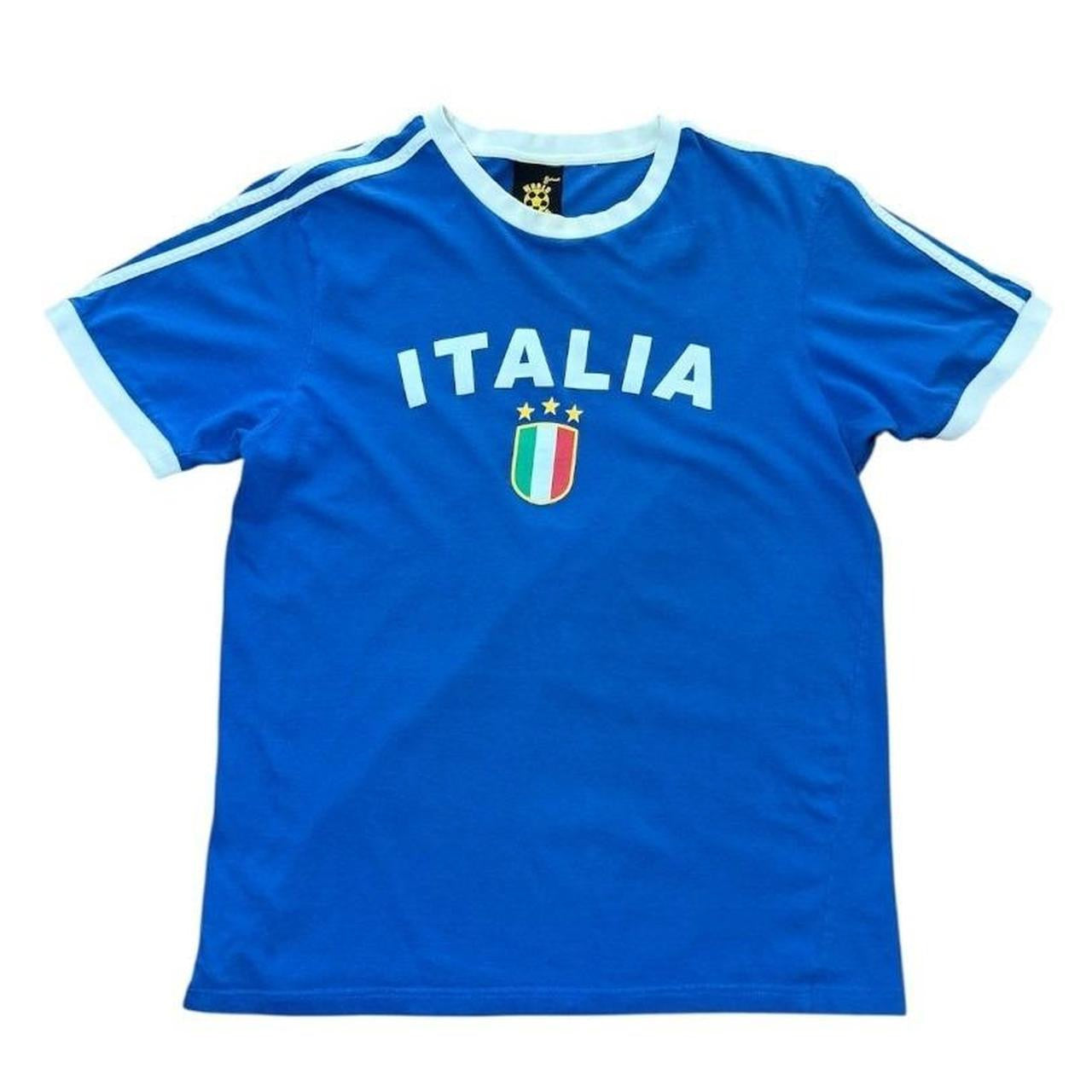 90s Y2K Italia World Soccer Team Ringer Graphic Sports Souvenir T-shirt