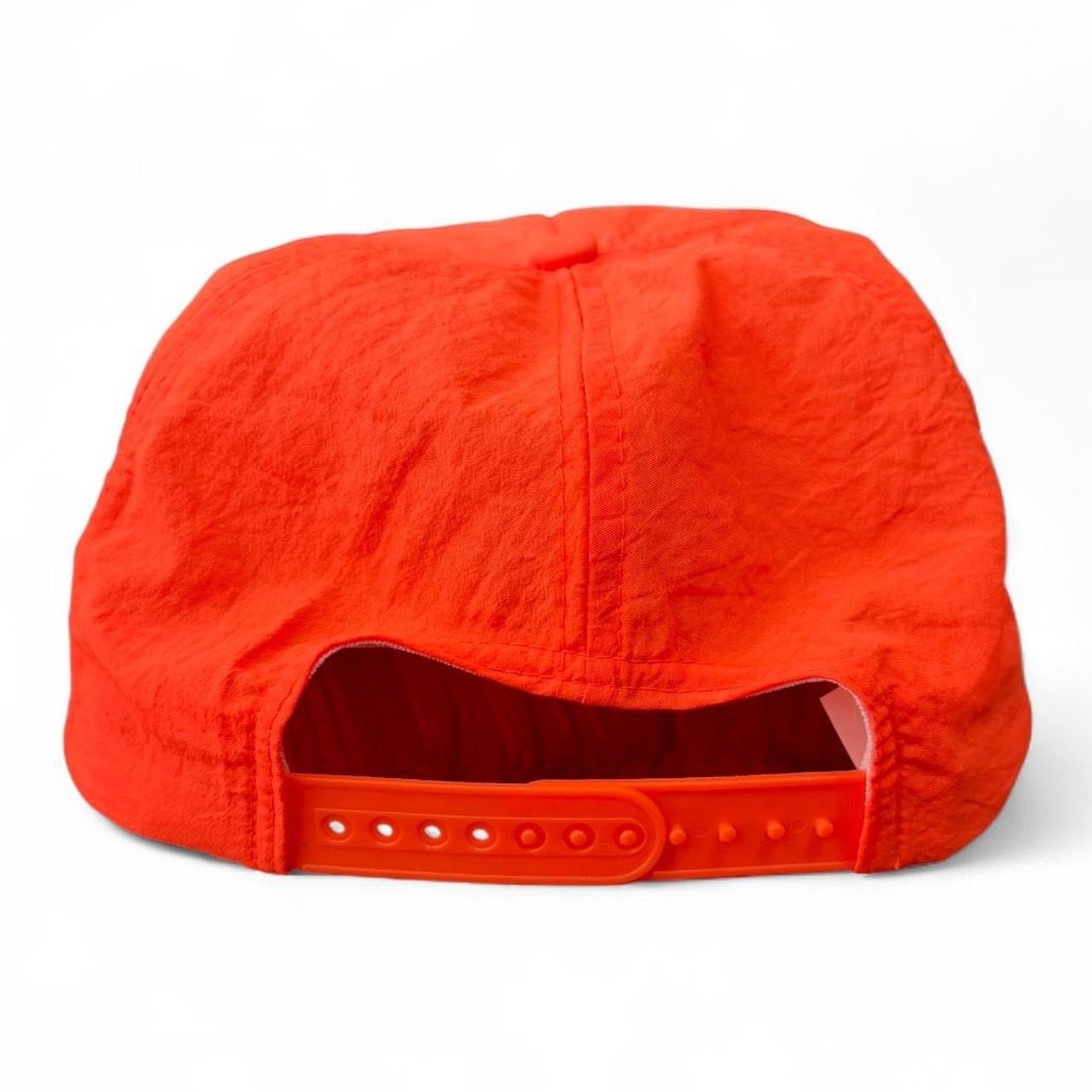 Vintages 90s Orange Esso Gas Station Trucker Baseball Nylon Hat Cap