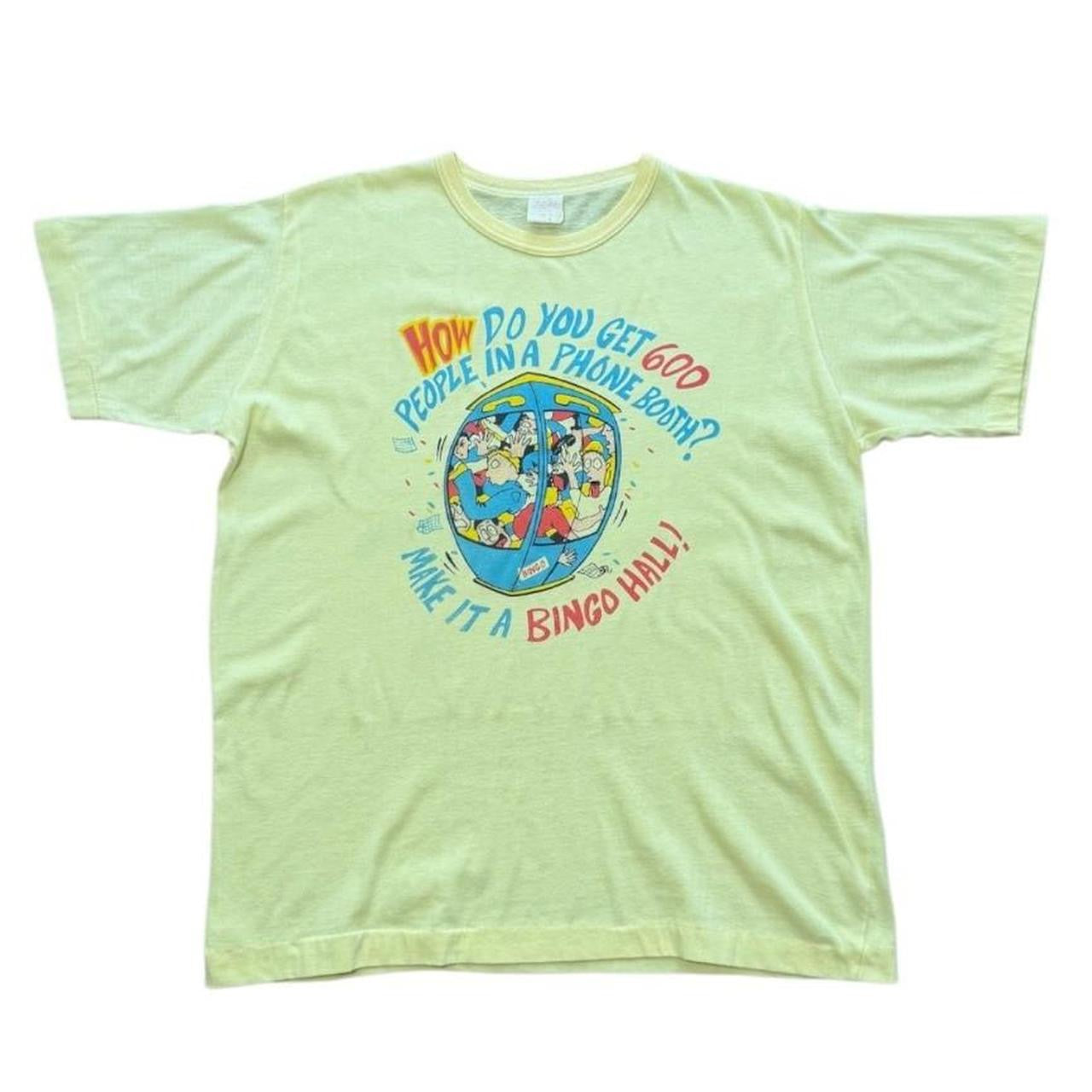 80s Bingo Hall Phone Booth Funny Retro Cartoon Art Joke Graphic T-Shirt