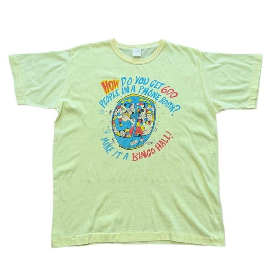 80s Bingo Hall Phone Booth Funny Retro Cartoon Art Joke Graphic T-Shirt