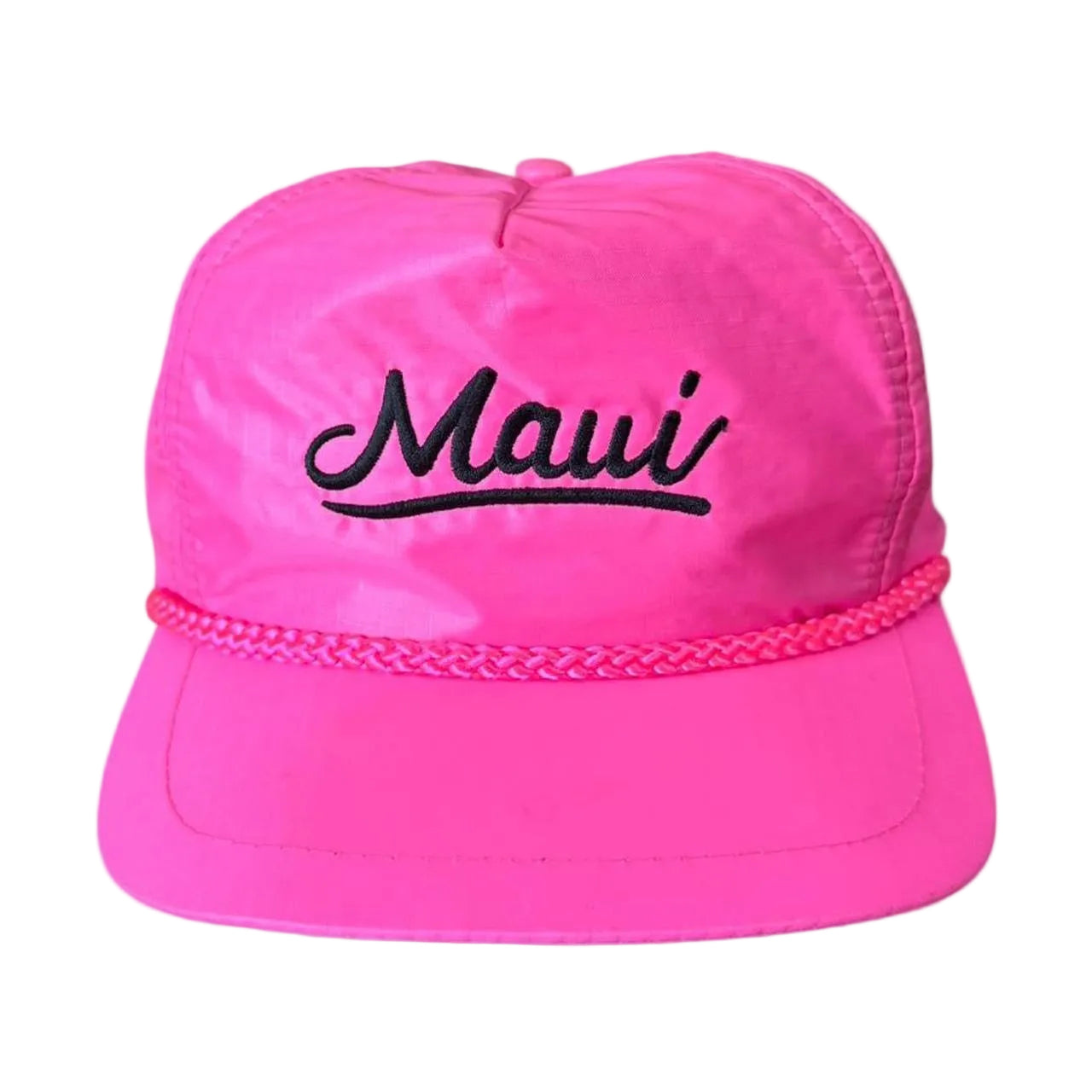 Vintage 90s Neon Hot Pink Maui Tourist Souvenir Beach Baseball Hat Cap