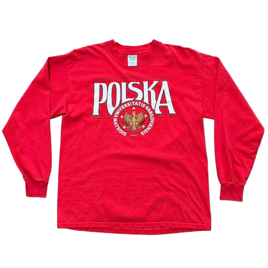 Vintage 90s Polska University of Warsaw Poland Long Sleeve