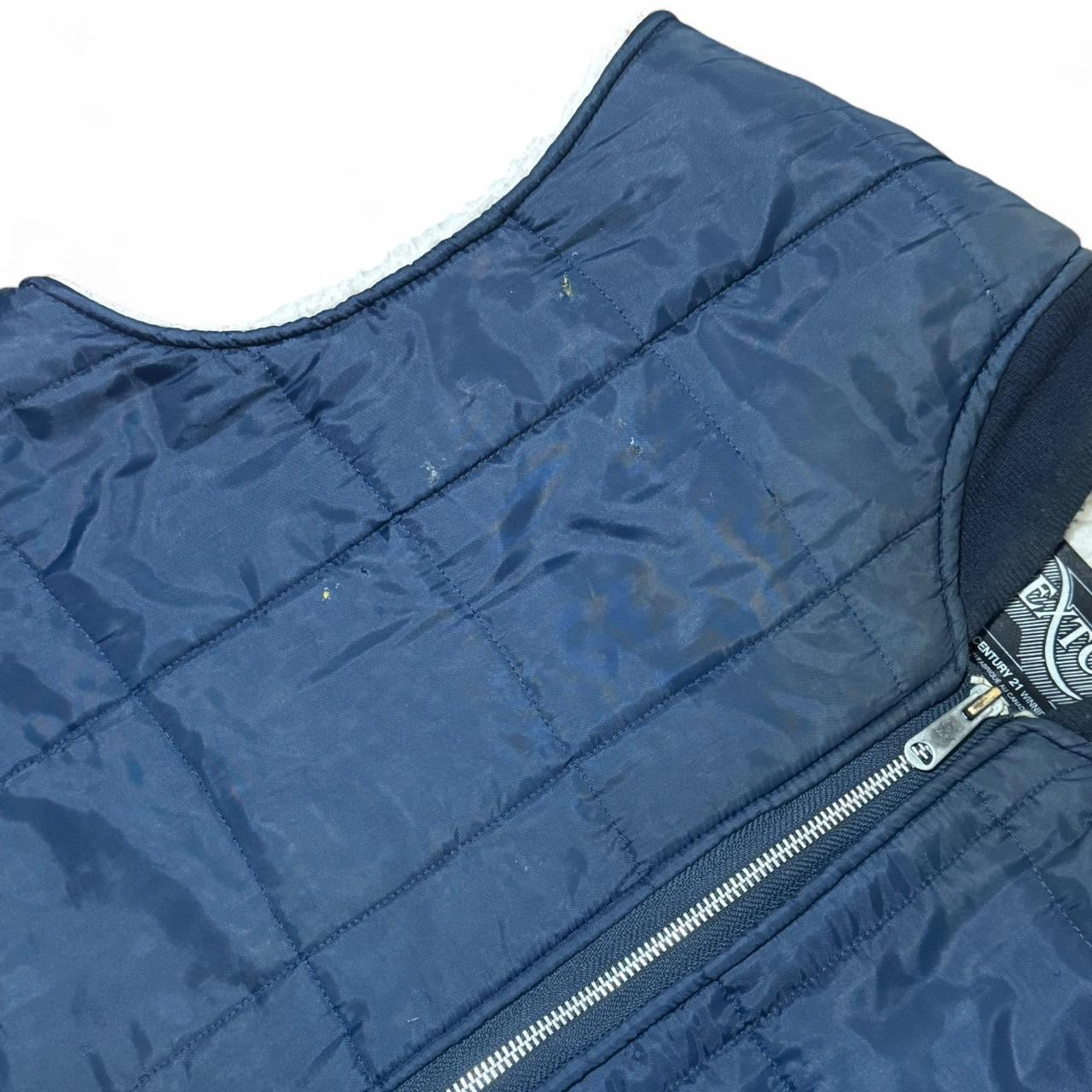 70s Navy Blue Sherpa Lined Sexton Quilted Vest