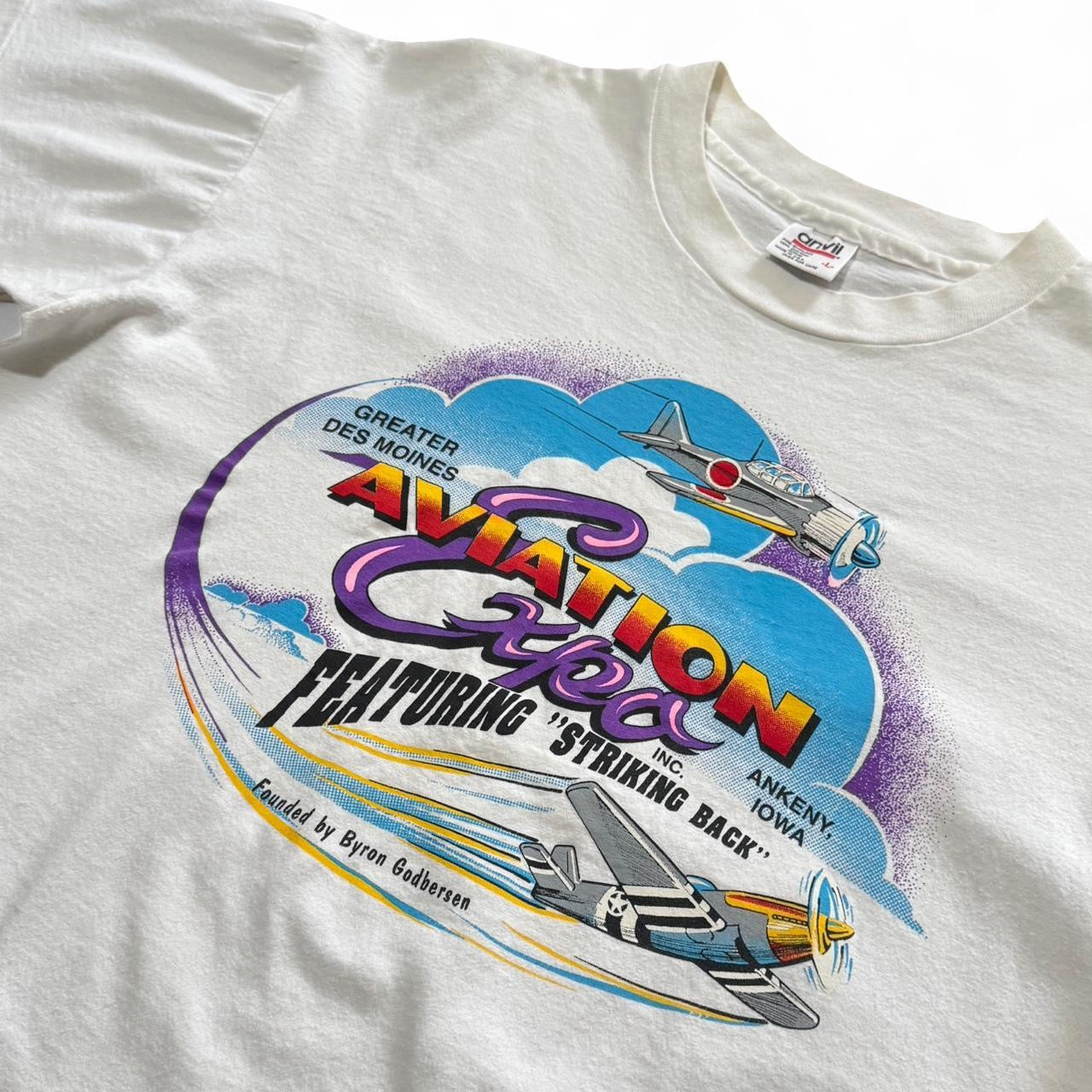 90s Aviation Expo Des Moines Iowa Airplane Pilot Souvenir Tee