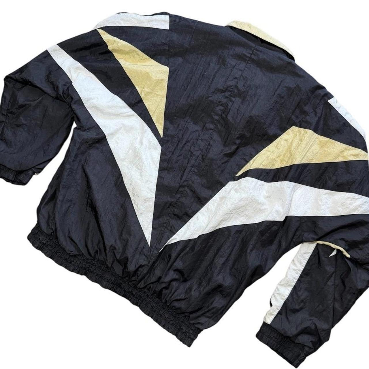 90s Fulton Cheerleader Black Gold School Sports Windbreaker Jacket
