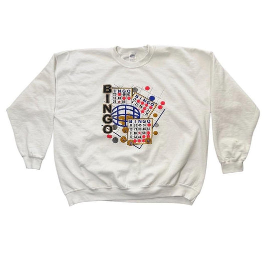 90s Bingo Gambling Casino Las Vegas Art Graphic Retro Pullover Crewneck
