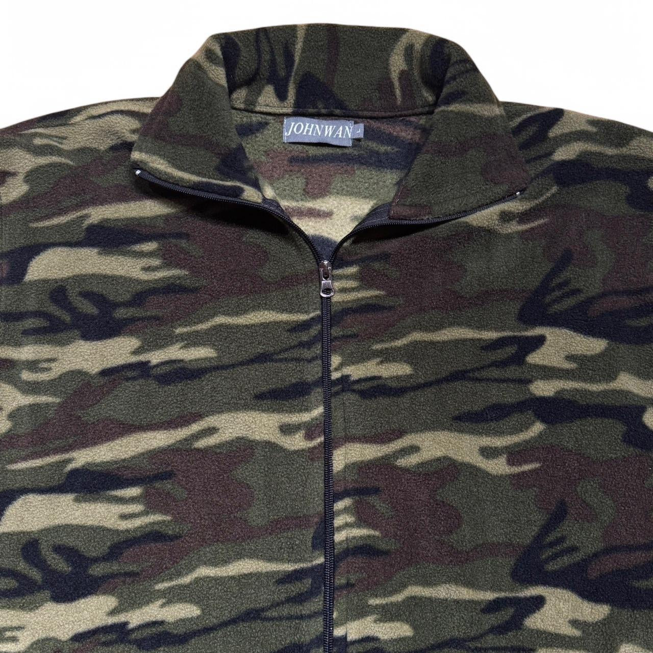 Green Camouflage Fleece Zip-Up
