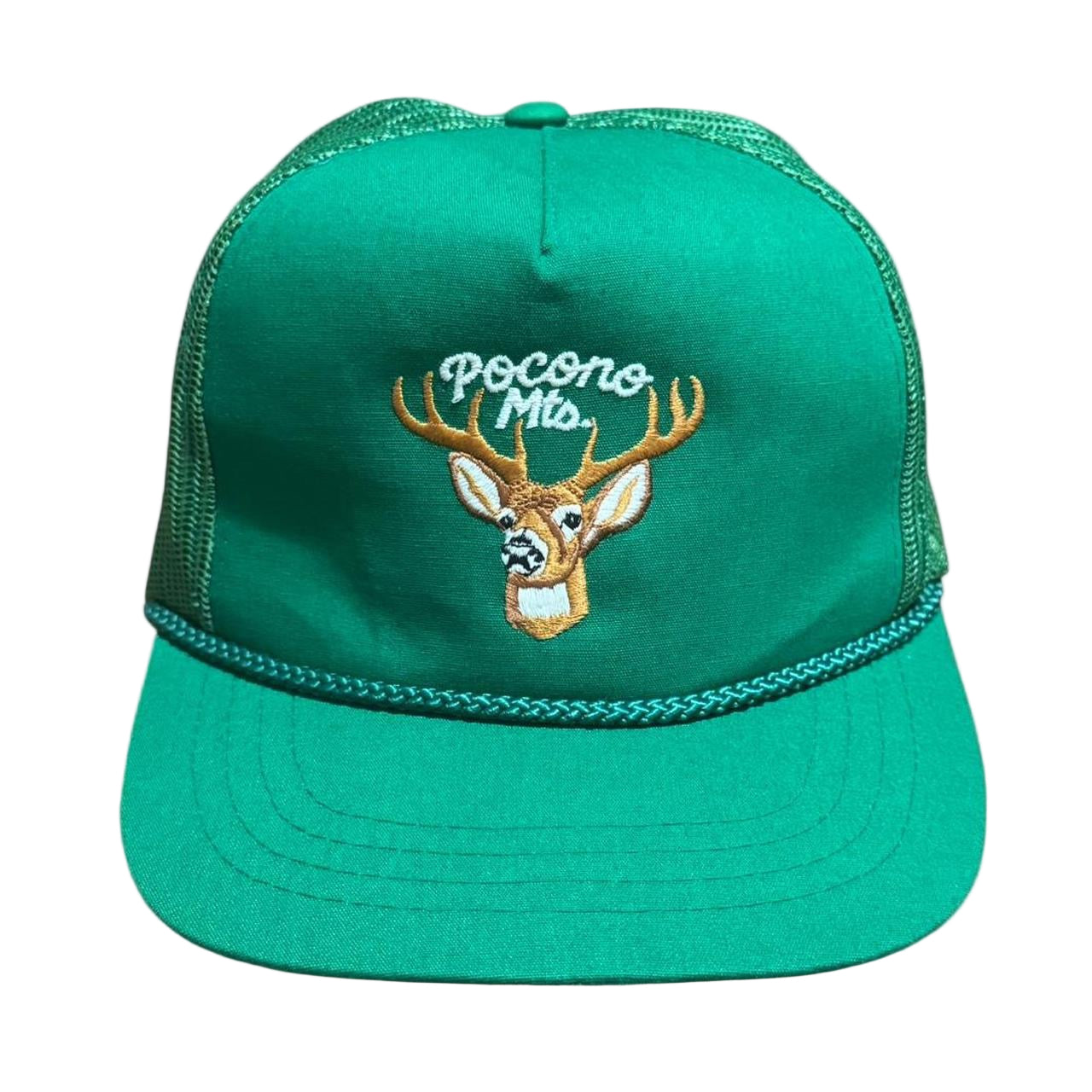 90s Pocono Mountains Deer Hunting Green Trucker Mesh Snapback
