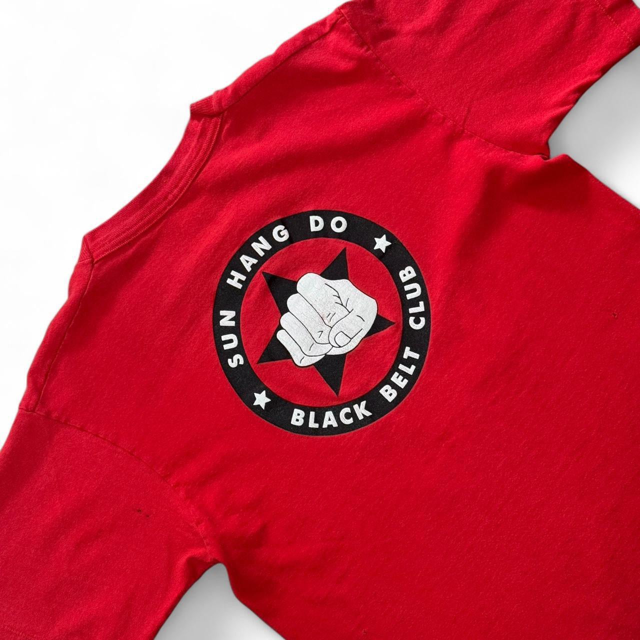 90s Red Sun Hang Do Karate Black Belt Club Martial Arts Tee