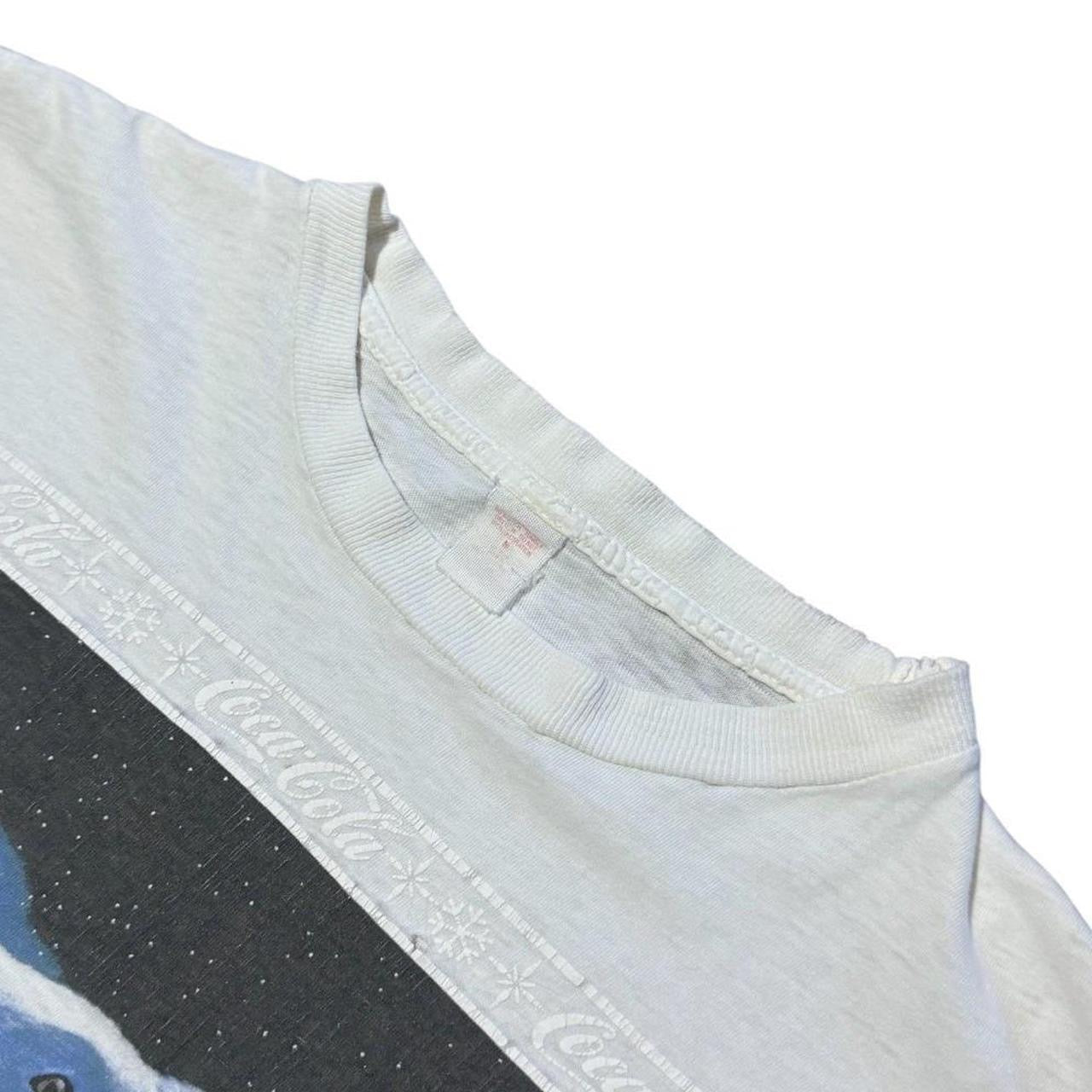Vintage 90s Coca-Cola Polar Bear Northern Lights Art Graphic Promo Merch T-shirt