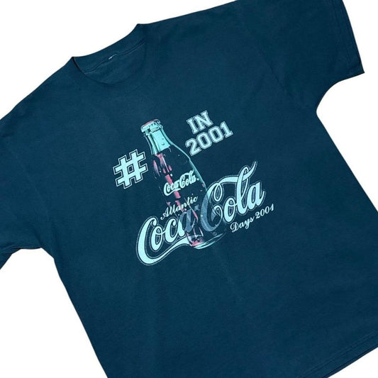 Y2K Coca Cola Atlantic Days 2001 Coke Bottle Drink Promo Graphic T-shirt