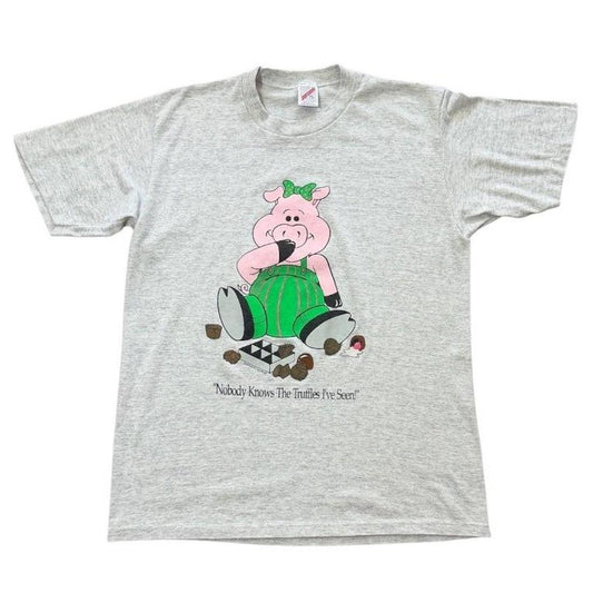 80s Piggy Truffles Cute Pig Chocolate Cottage Animal Art Graphic T-shirt