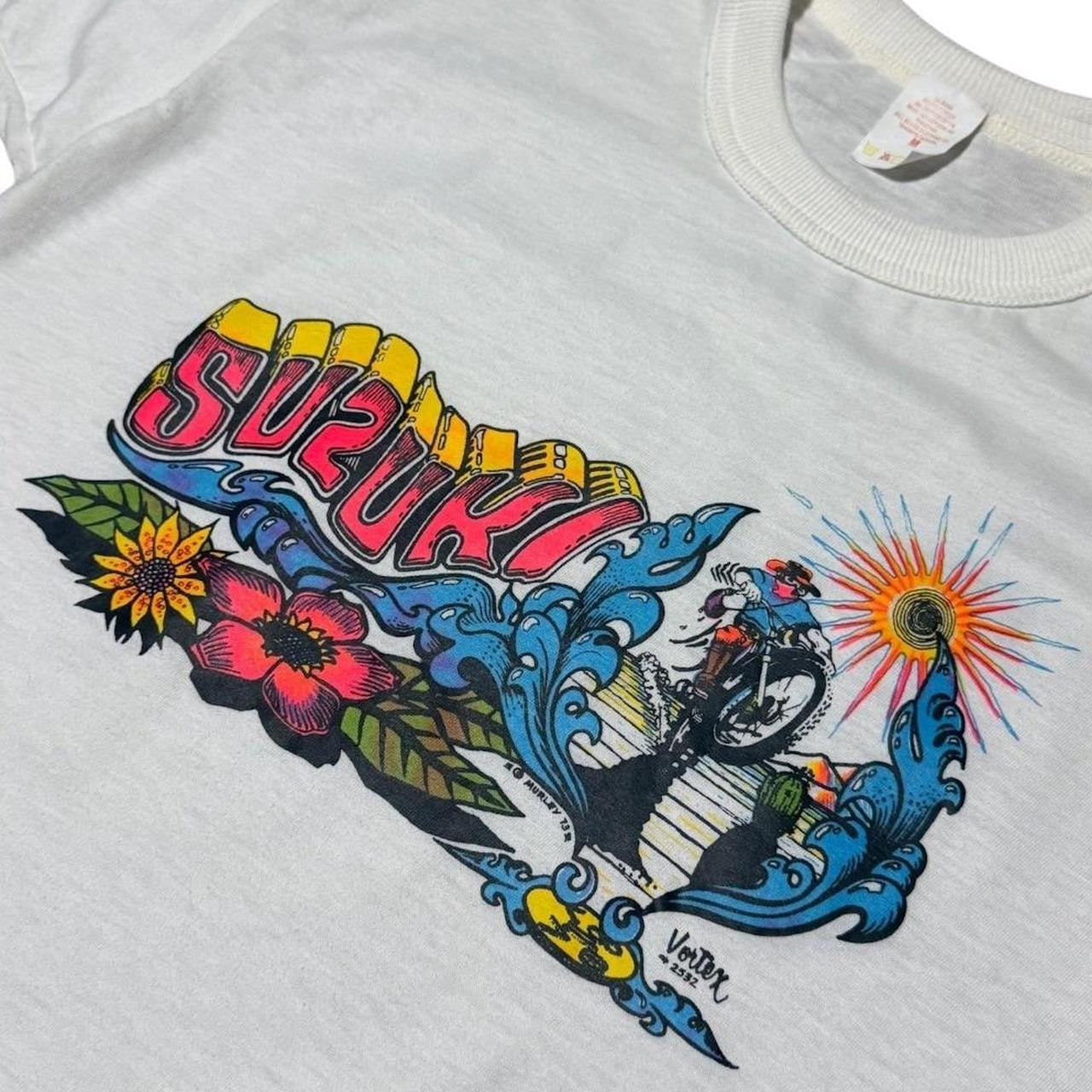70s Suzuki Motorcycle Bandit Cowboy Pat Murley Surf Art Graphic T-shirt