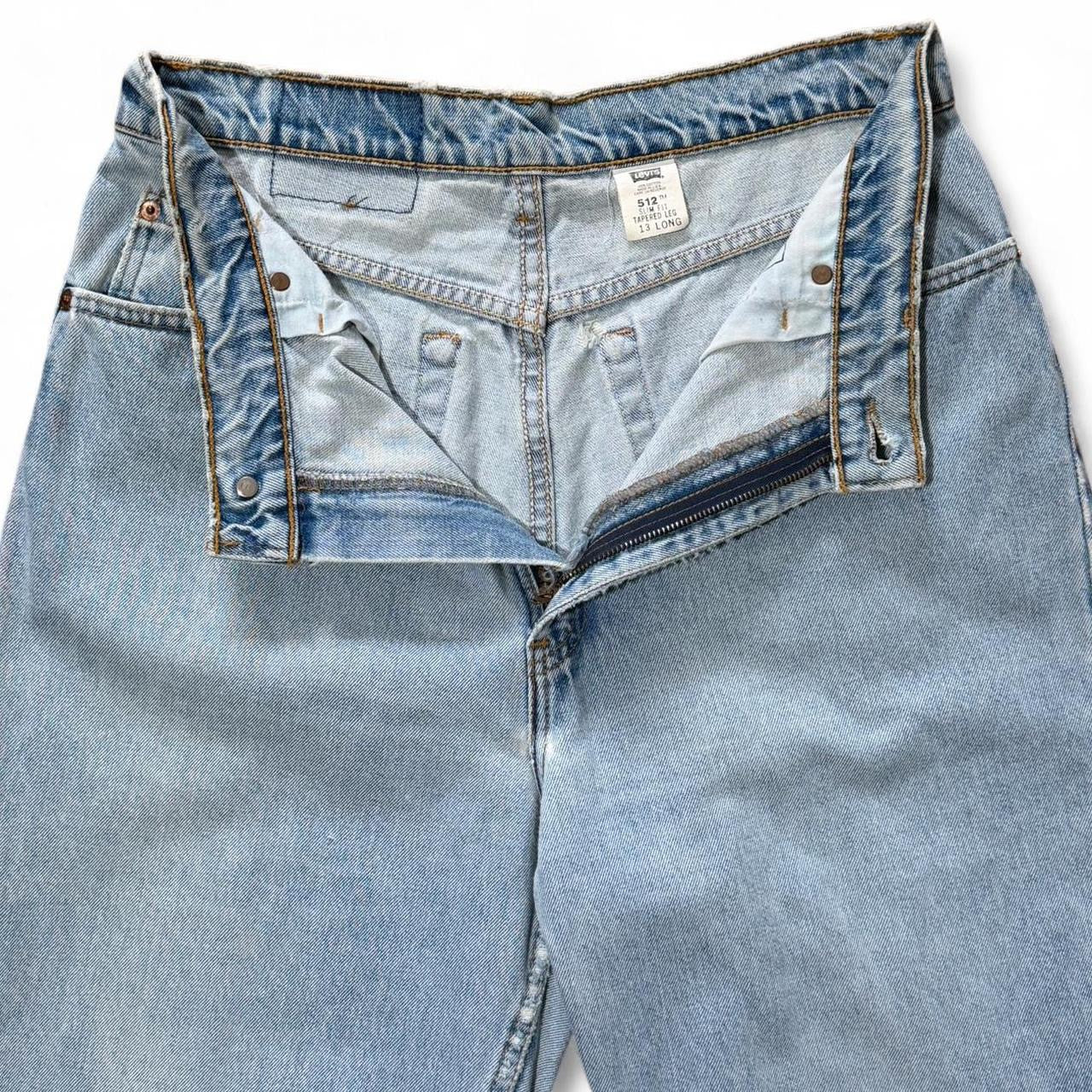 Vintage 90s Levi’s 512 High Waisted Light Blue Denim Tapered Jeans