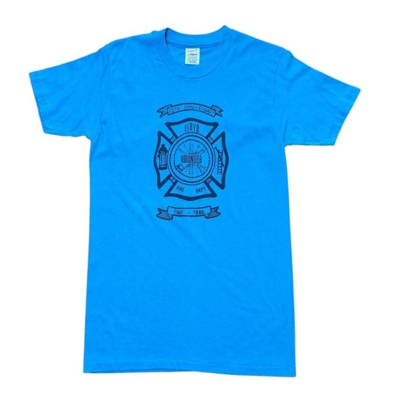 80s Floyd Volunteer Fire Fighter Dept 25th Anniversary Souvenir T-Shirt