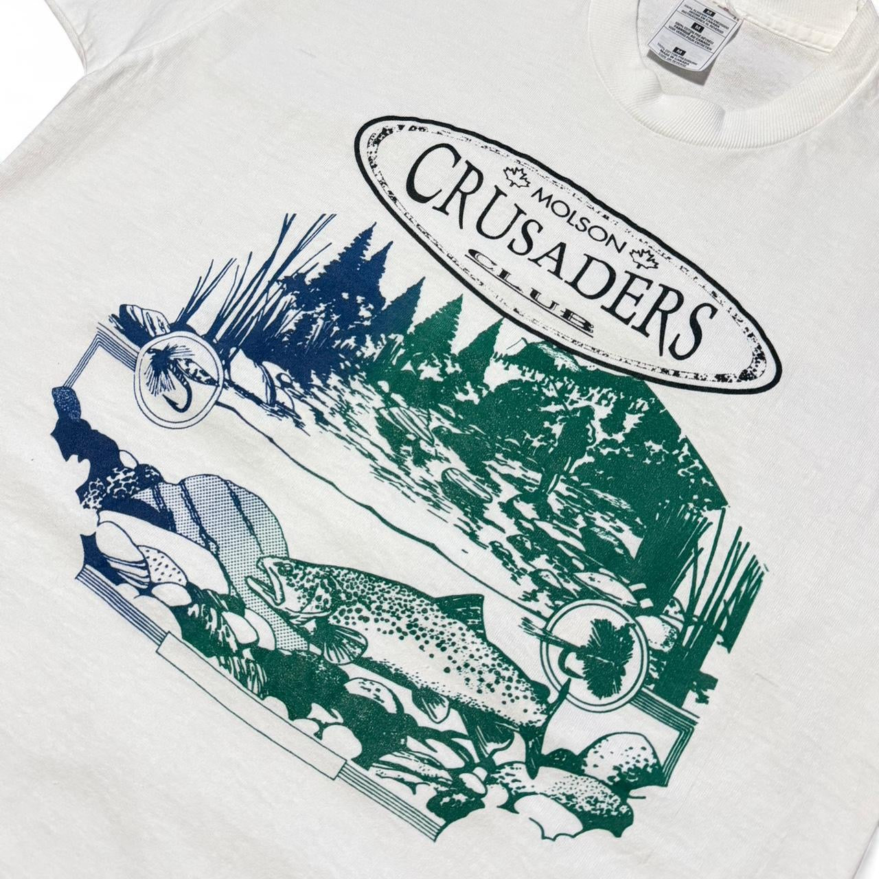 90s Molson Canadian Crusaders Club Beer Fishing T-shirt