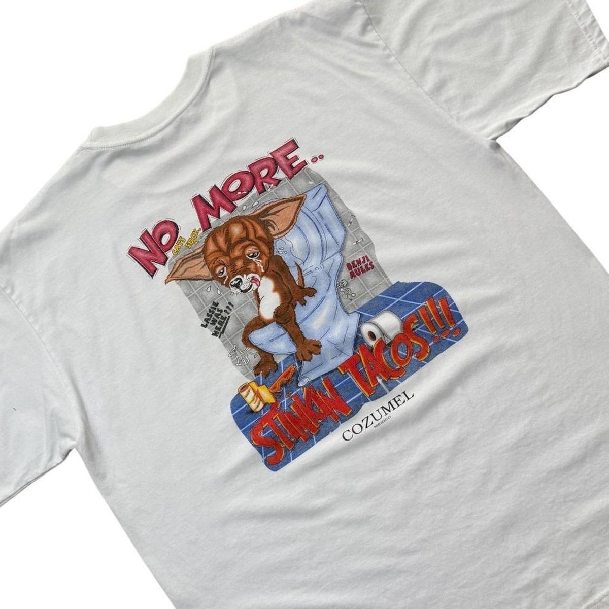 90s No More Stinkin Taco Bell Dog Chihuahua Funny Poop Joke T-shirt