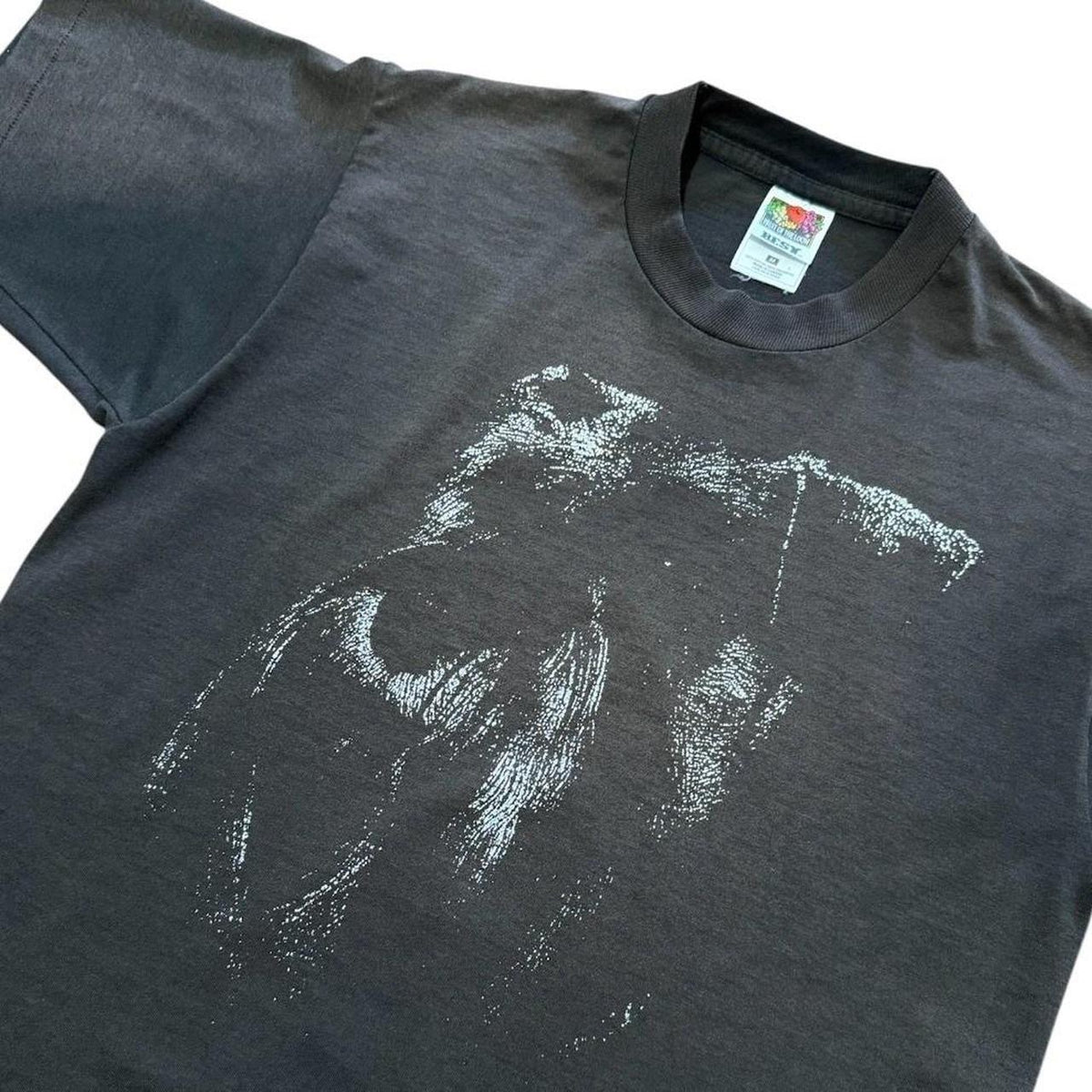 90s Faded Grey Black Schnauzer Dog Puppy Animal Cute Pet Graphic T-shirt