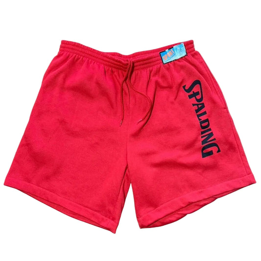 Vintage Deadstock NWT Spalding Sport Retro Basketball Red Sweat Shorts