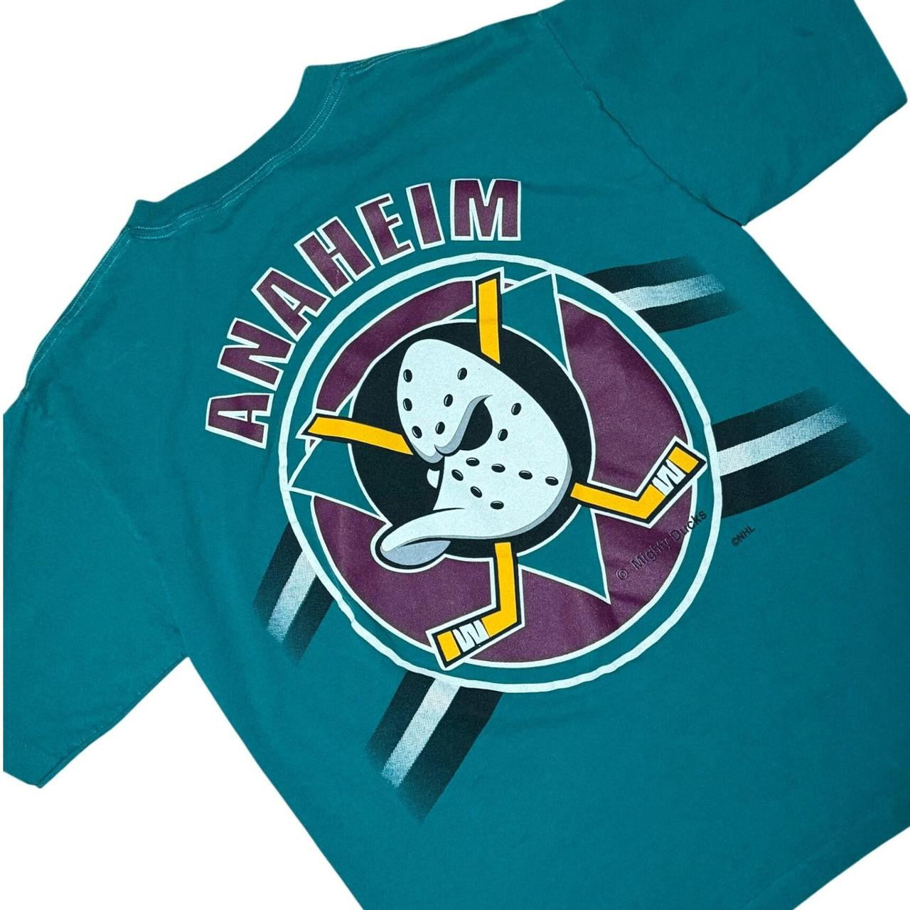 90s Anaheim Mighty Ducks NHL Hockey Sports Graphic Mask Logo 7 T-shirt