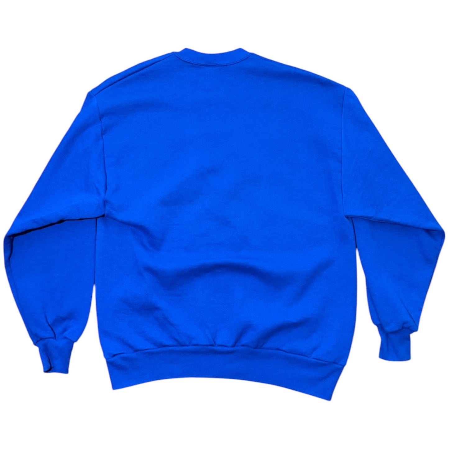 80s Blue Floral Flowers Nature Graphic Embroidered Crewneck Sweatshirt