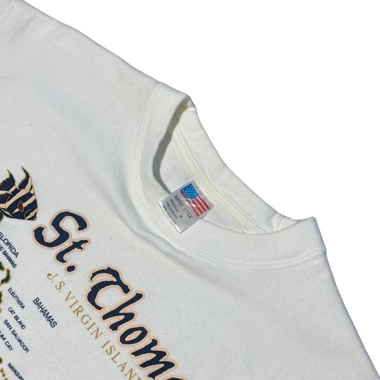 90s St Thomas US Virgin Islands Map Art Graphic Souvenir Tourism T-shirt
