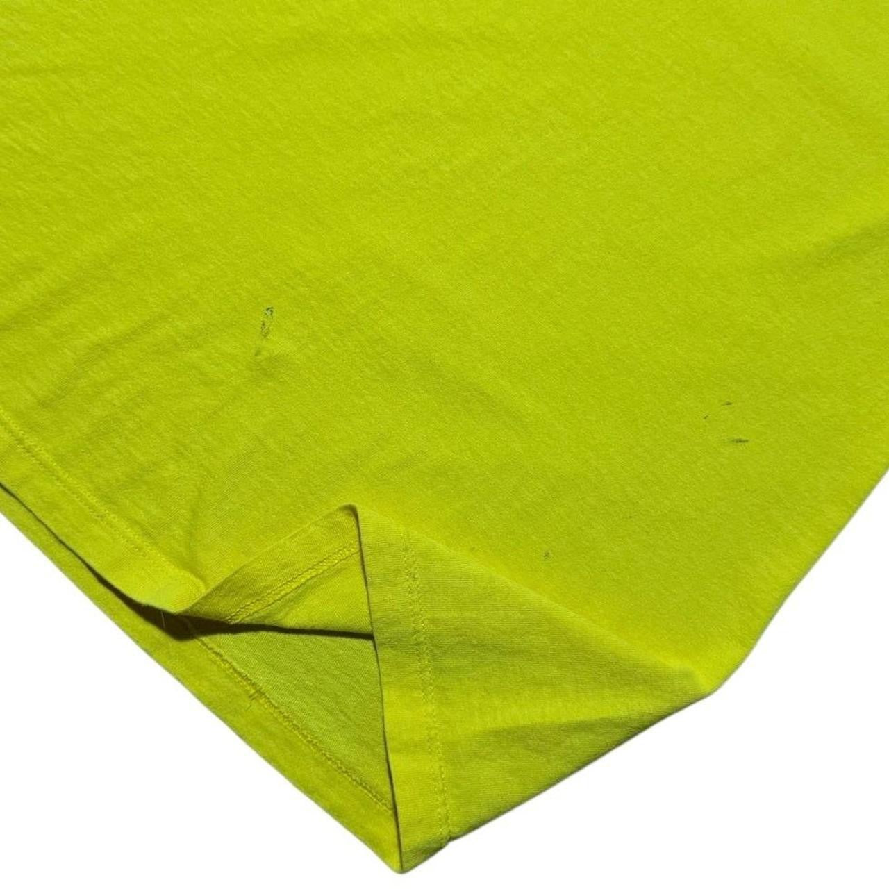 90s Nike 3D Swoosh Logo Neon Yellow Graphic Sports USA Made T-shirt