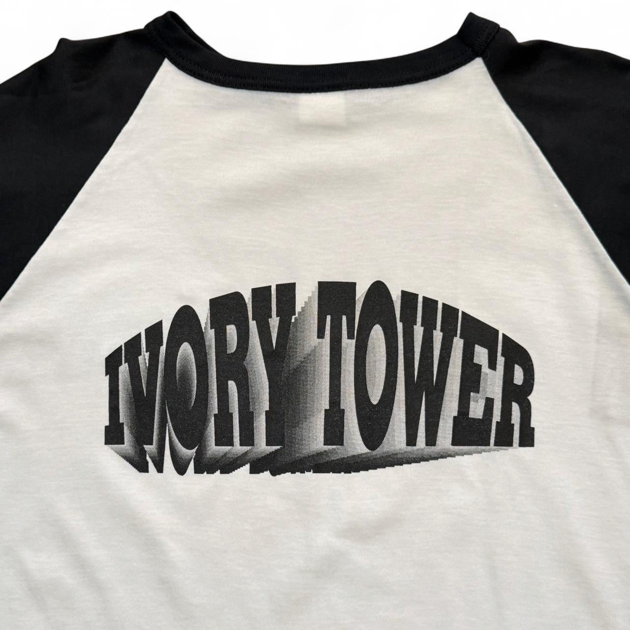 Vintage 90s Baseball Raglan Ivory Tower Graphic Soft Cotton T-shirt