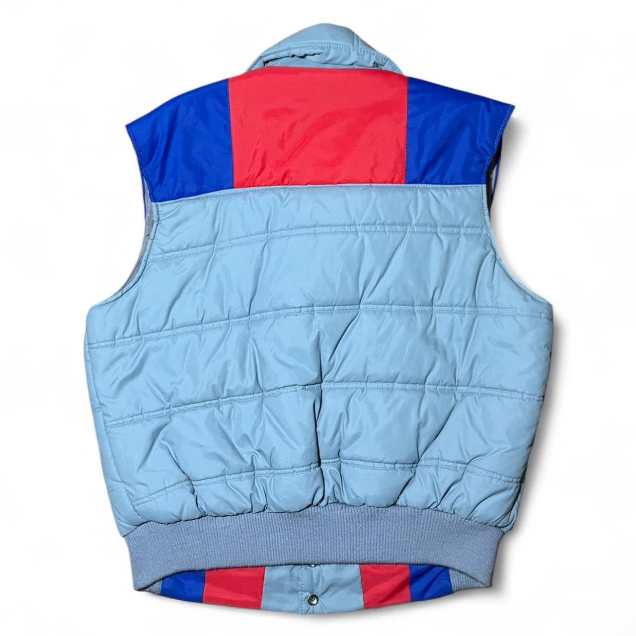 Vintage 80s Fortuna Colour Block Puffer Outdoor Button-Up Vest