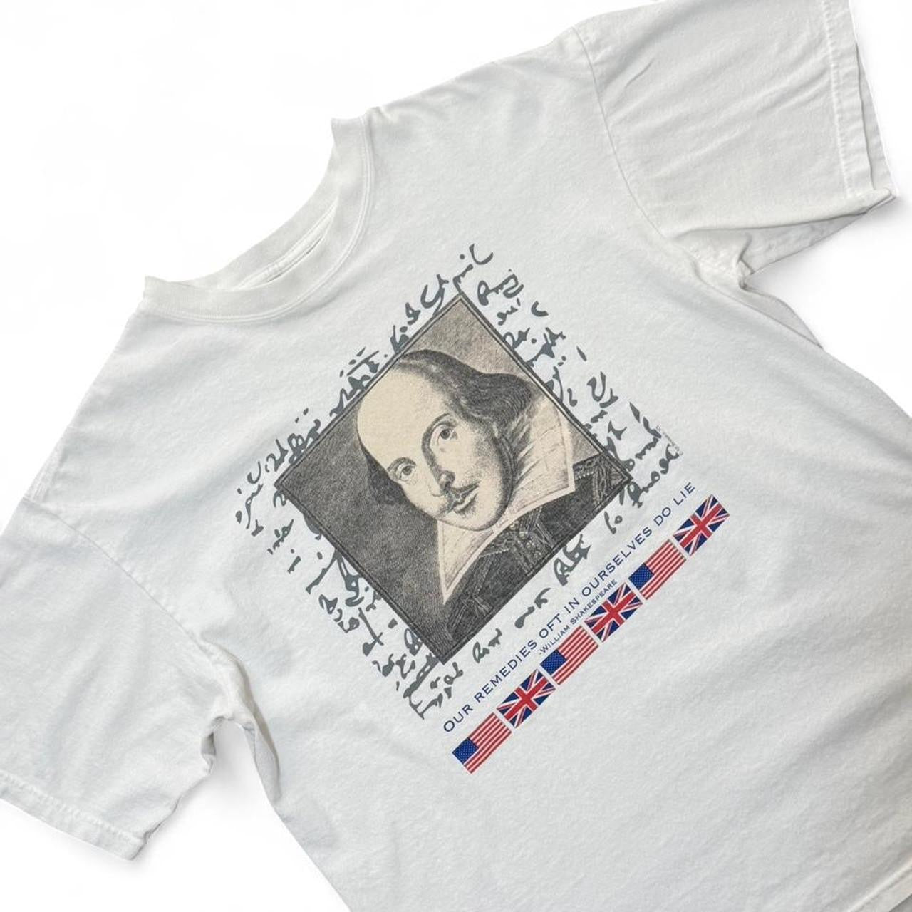 Vintage 90s Y2K William Shakespeare Poetry Author Playwright Quote T-shirt