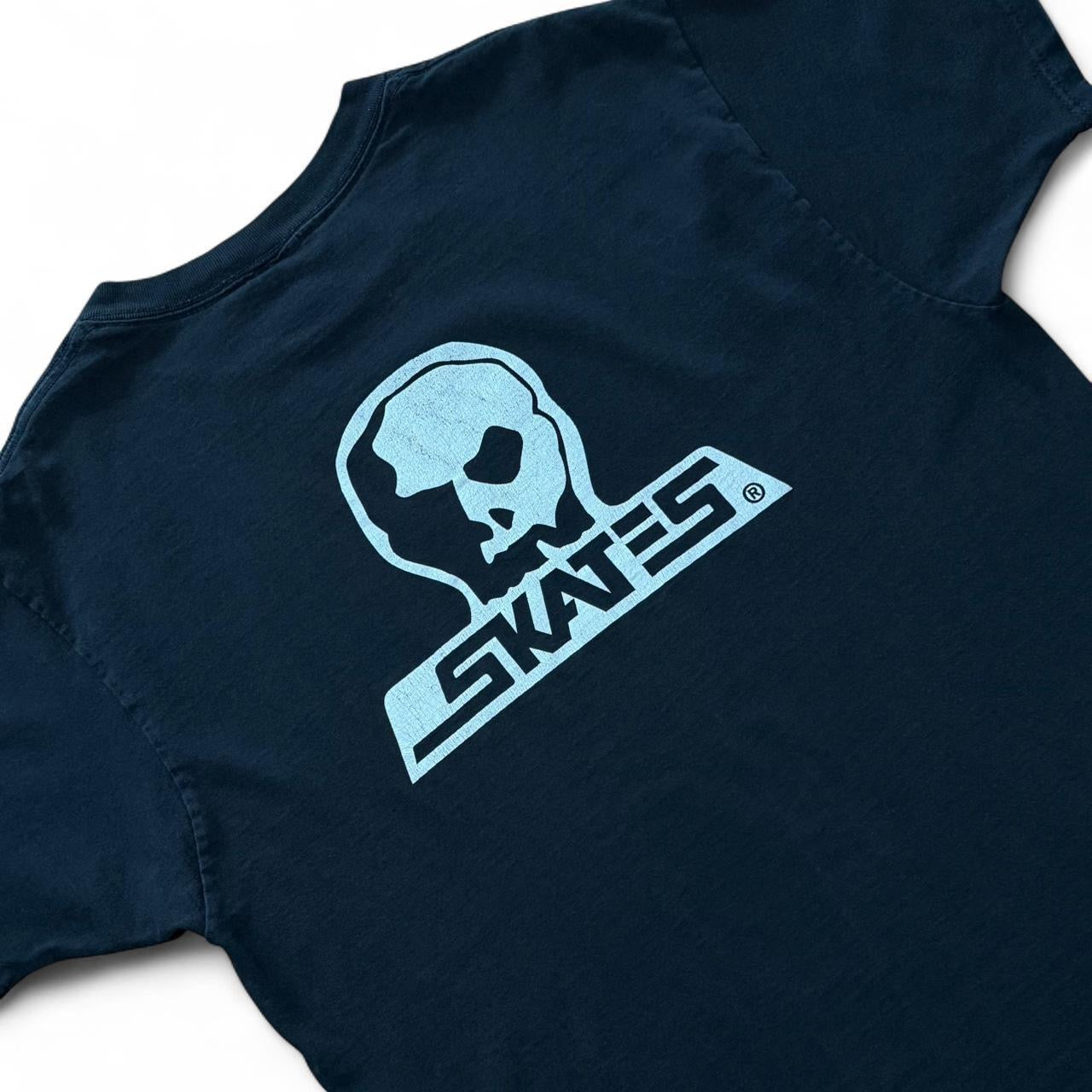 Vintage 90s Skull Skates Skateboard Company Graphic Logo Merch T-shirt