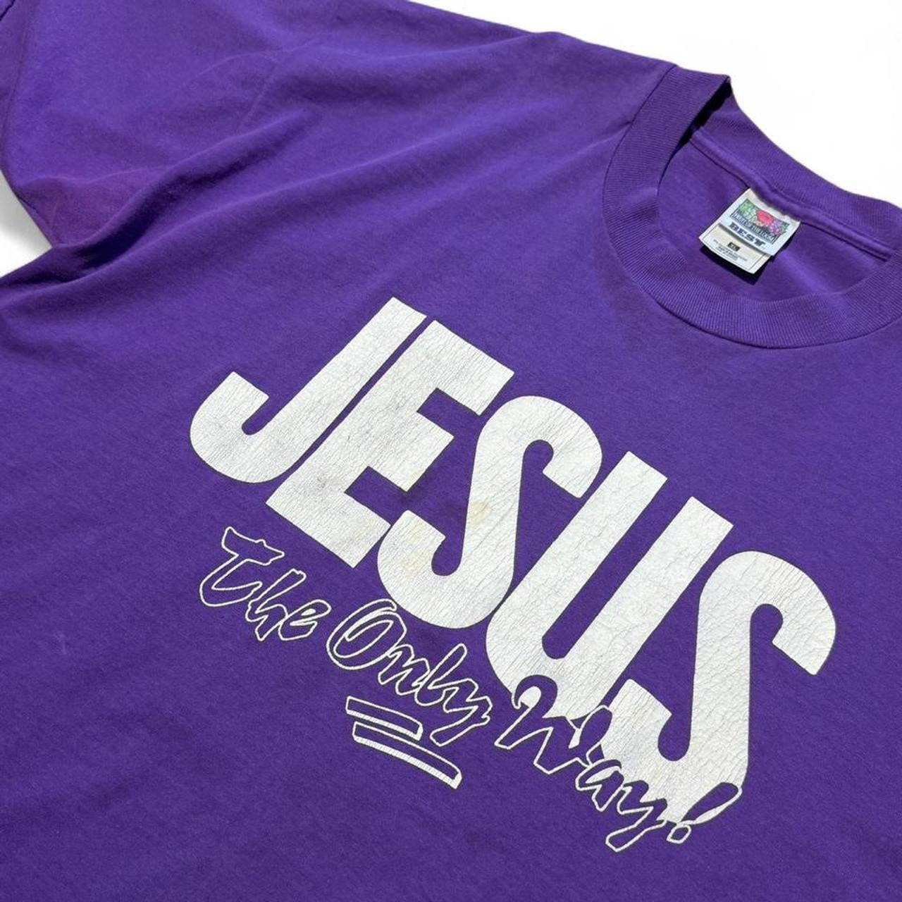 Vintage 90s Jesus Religious Christian Church Bible God Bold Graphic T-Shirt